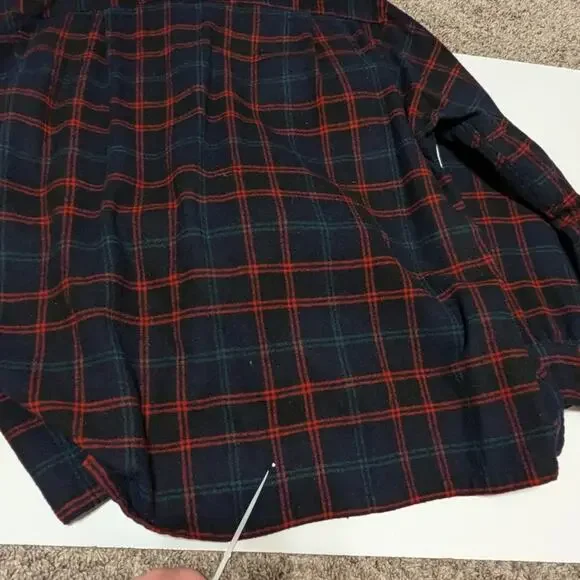 Vintage 70s Pendleton Field Shirt Button Down Plaid Red Blue Green Mens X-Large - Picture 4 of 5